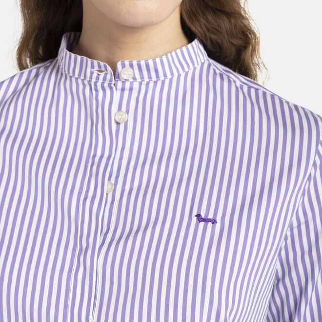 (image for) Camicia in cotone con collo alla coreana F08251016-01116 Prezzi