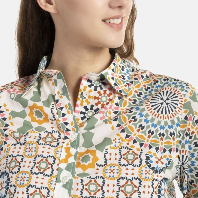 (image for) Camicia in cotone con stampa mosaico F08251016-01125 harmont & blaine logo