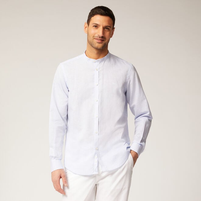 (image for) Genuino Linen and cotton shirt with mandarin collar F08251016-01009