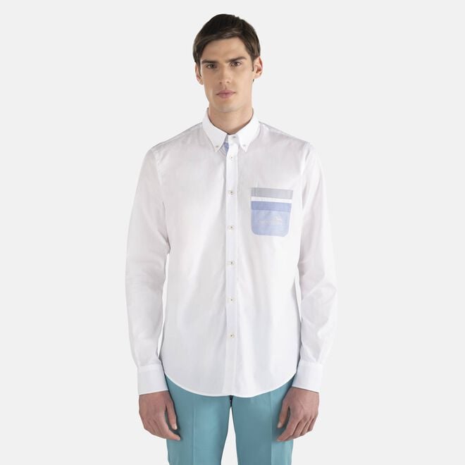 (image for) Outlet Online Camicia con taschino patch a contrasto F08251016-01030 harmont e blaine