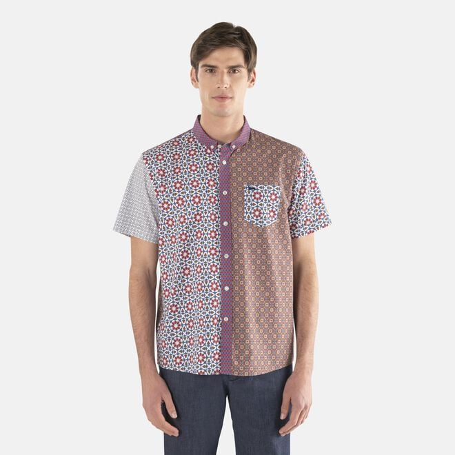 (image for) Vendita Online Camicia patchwork a maniche corte F08251016-0916 saldi harmont e blaine