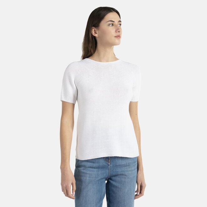 (image for) Scontati T-shirt in cotone con lavorazione links F08251016-01097 Outlet Online Shop