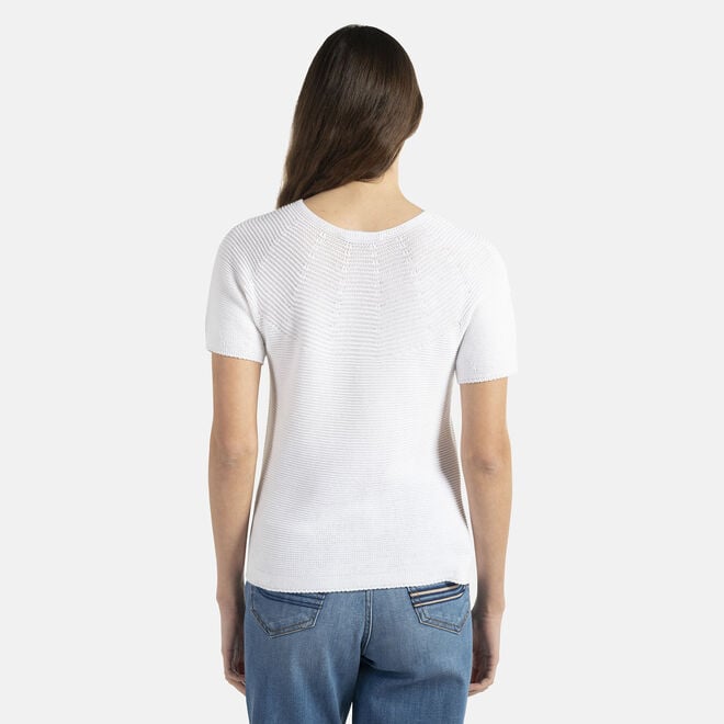 (image for) Scontati T-shirt in cotone con lavorazione links F08251016-01097 Outlet Online Shop