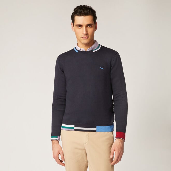 (image for) harmont & blaine neonato outlet Crew-neck sweatshirt with contrasting details F08251016-0781
