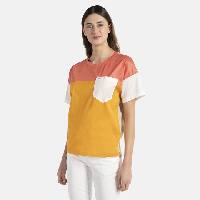 (image for) T-shirt oversize color-block con taschino F08251016-01113 Acquista Online