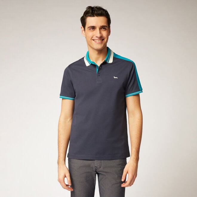 (image for) harmont & blaine outlet Cotton polo shirt with contrasting inserts F08251016-0691