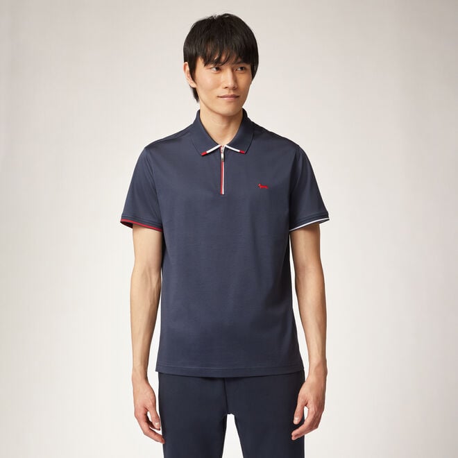 (image for) harmont & blaine logo Polo in cotone con zip F08251016-0725 Outlet Online Shop
