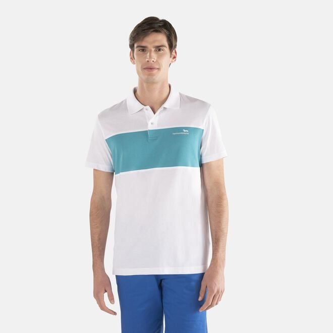 (image for) Basso Prezzo Polo shirt with contrasting band on the chest F08251016-0650