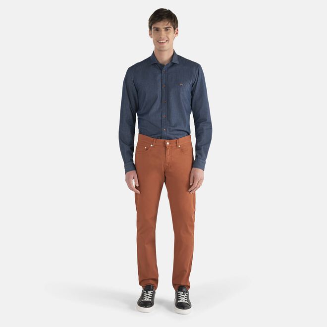 (image for) Outlet Shop Online Pantalone cinque tasche con ricamo bassotto F08251016-0652 Acquistare